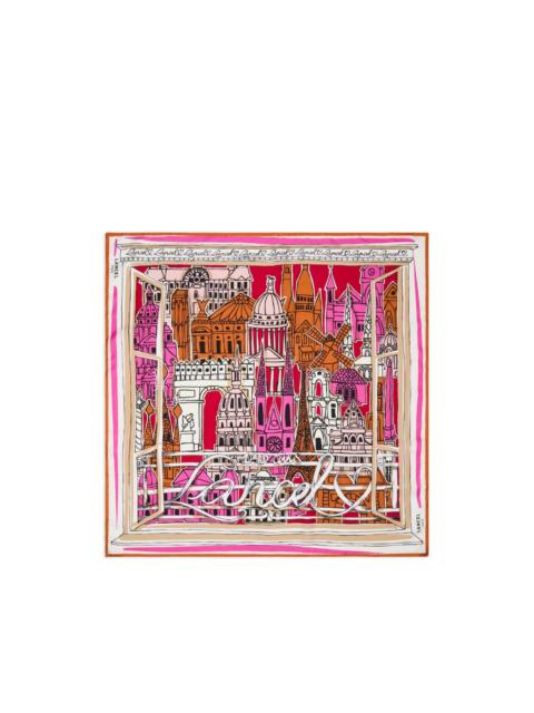 LANCEL Paris a la Fenetre printed scarf