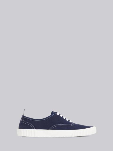 Thom Browne Navy Cotton Canvas Heritage Sneaker