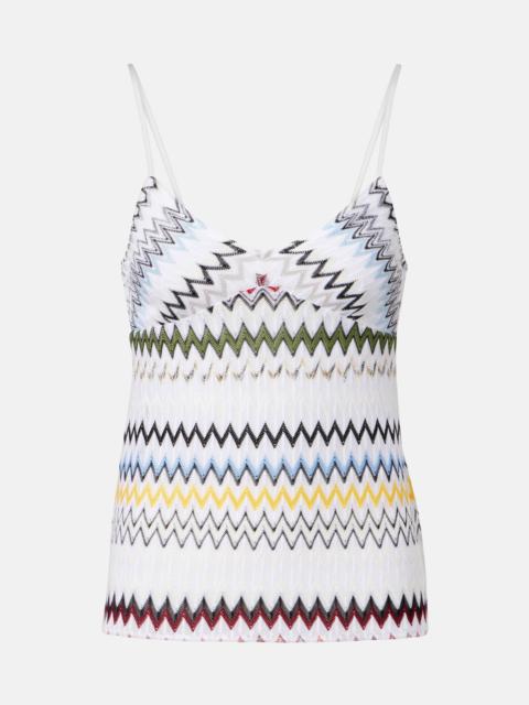 Missoni Chevron lamé tank top
