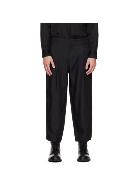 Comme des Garçons Homme Plus Black Polyester Twill Garment Dyed Trousers