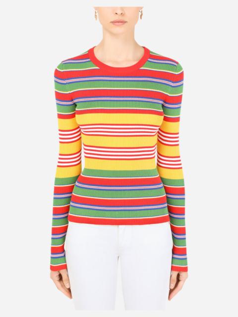 Dolce & Gabbana Multi-colored striped cotton sweater