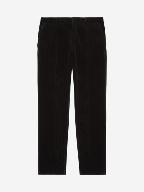 The Kooples STRAIGHT BLACK VELVET SUIT PANTS