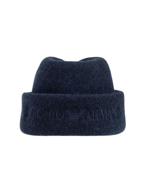 embroidered-logo beanie hat