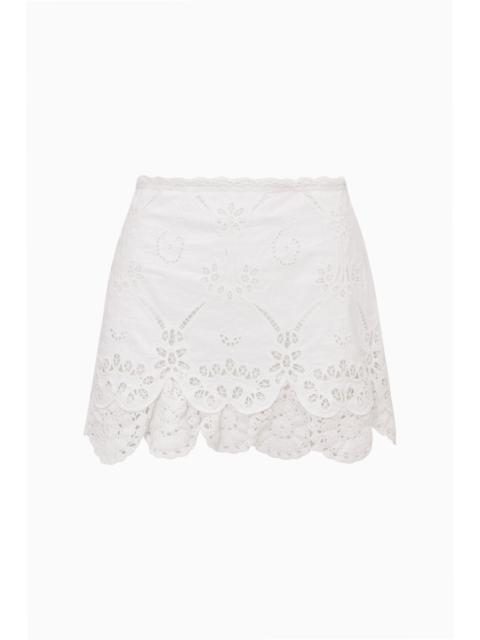 LoveShackFancy Liriel Eyelet Embroidered Mini Skirt