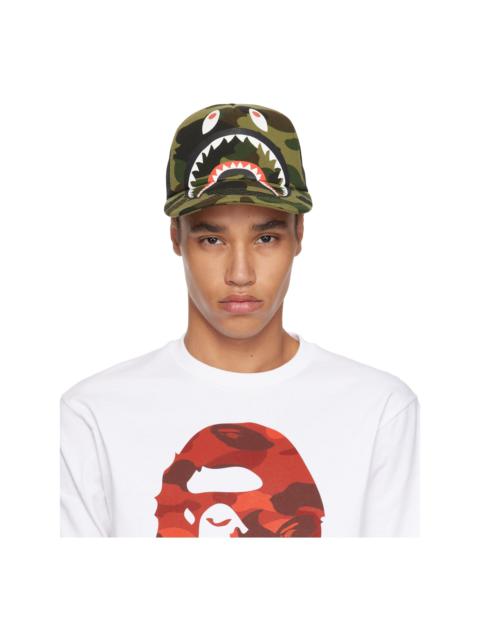 A BATHING APE® Green & Black 1st Camo Shark Mesh Cap