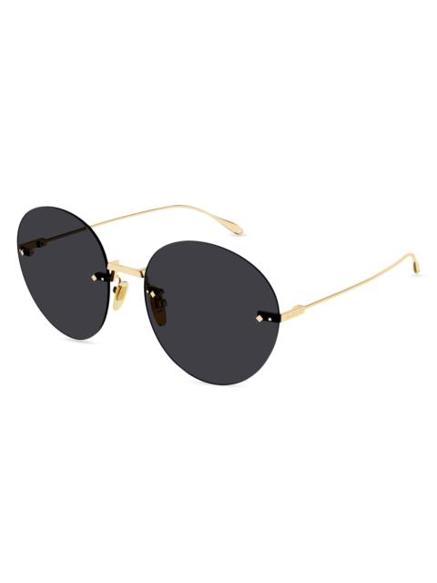 GUCCI GUCCI Floral-pendant Round-frame Sunglasses
