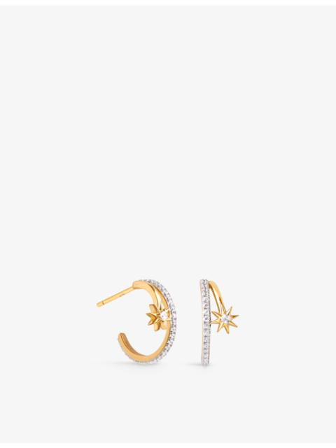 ASTRID & MIYU Cosmic Illusion rhodium-plated sterling-silver and cubic zirconia crystal hoop earrings