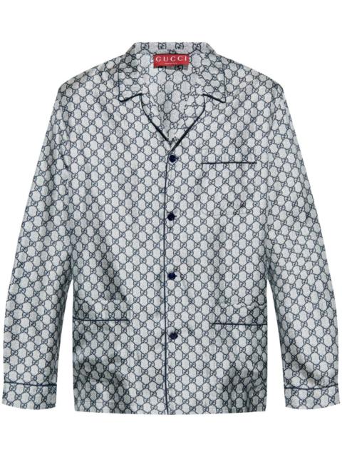 GUCCI GG-print silk shirt