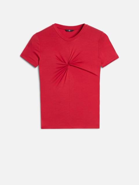 7 For All Mankind TWISTED TEE in Lyocell Firey Red