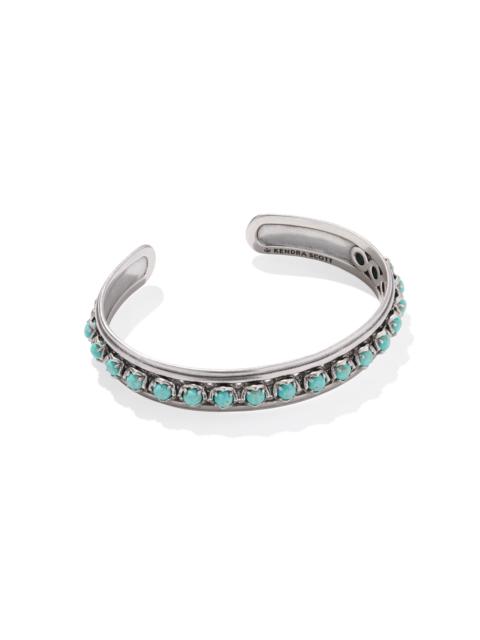 KENDRA SCOTT Ida Vintage Silver Cuff Bracelet in Sea Green Chrysocolla