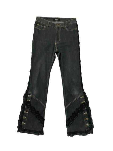 Other brands Hysteric Glamour × If Six Was Nine × Japanese Brand - Flared Pink House Lace button Leg Design Denim Pant