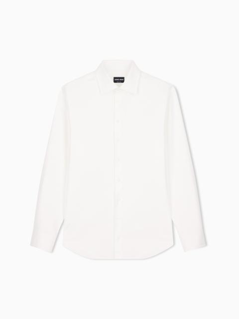 GIORGIO ARMANI REGULAR FIT SHIRT IN COTTON TWILL WITH A FRENCH COLLAR