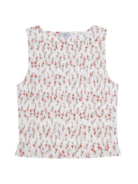 Rails Women's Kane Floral Cotton Smocked Sleeveless Top - Rouge Romantic