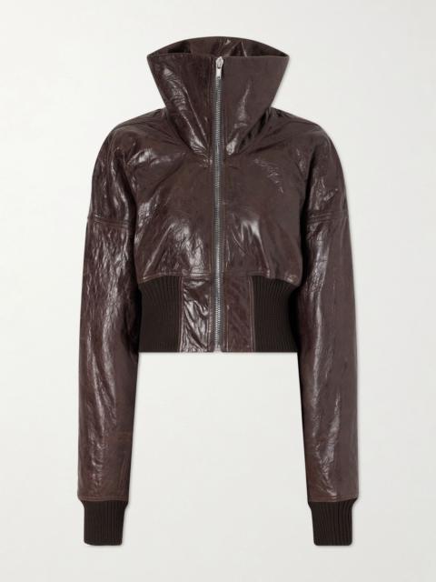 Rick Owens Dracuflight textured-leather jacket Brown