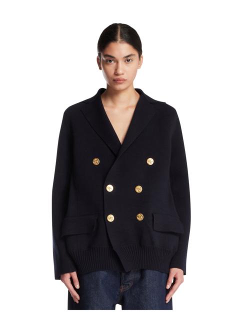 sacai Blue Double-Breasted Blazer