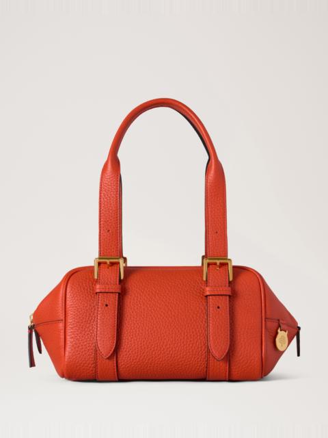 Mulberry Small Boston Coral & Orange Heavy Grain