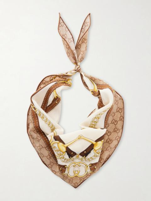 GUCCI Printed Silk-twill Scarf