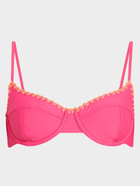 RAMY BROOK Emmeline Crochet-Trim Bikini Top