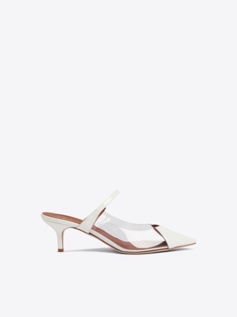 MALONE SOULIERS Marli 45 - White PVC Kitten Heels