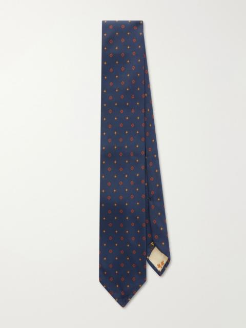 RUBINACCI 8cm Printed Silk-Twill Tie Blue