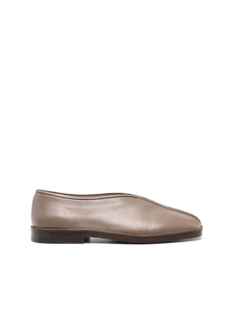 Lemaire piped-detail square-toe loafers