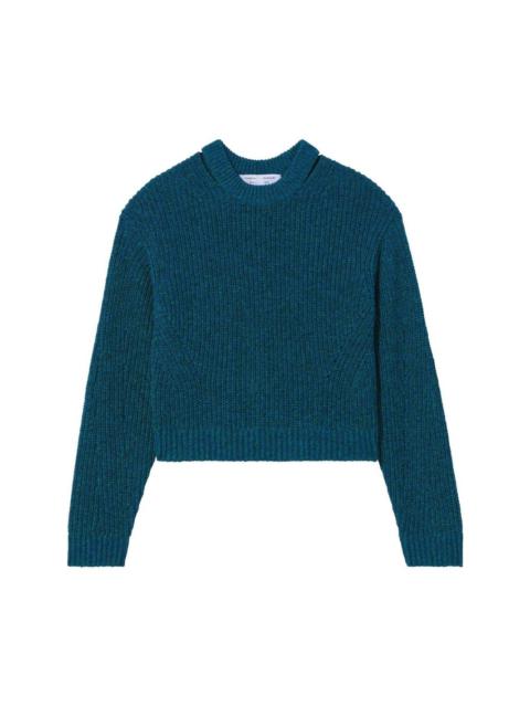 cut-out rib-knit jumper