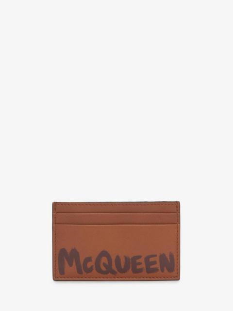 Alexander McQueen Mcqueen Graffiti Card Holder in Cedar