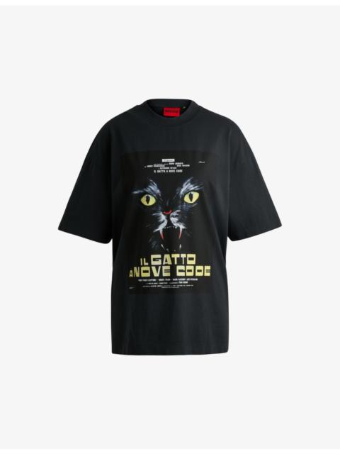 HUGO Crewneck graphic-print cotton-jersey T-shirt