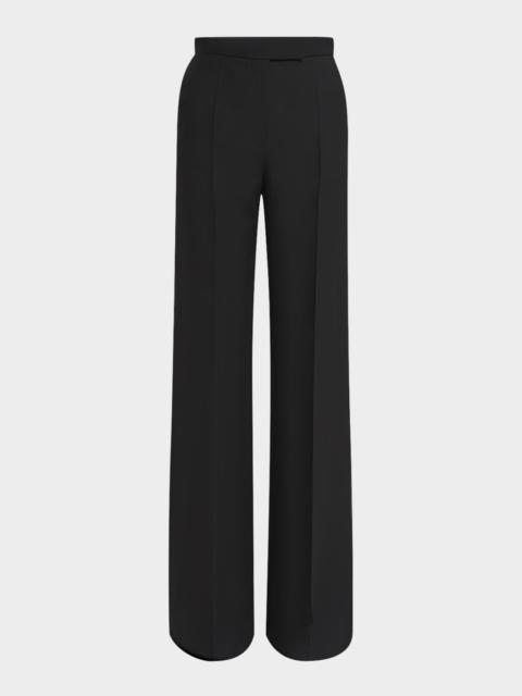Valentino High-Rise Crepe Wide-Leg Pants