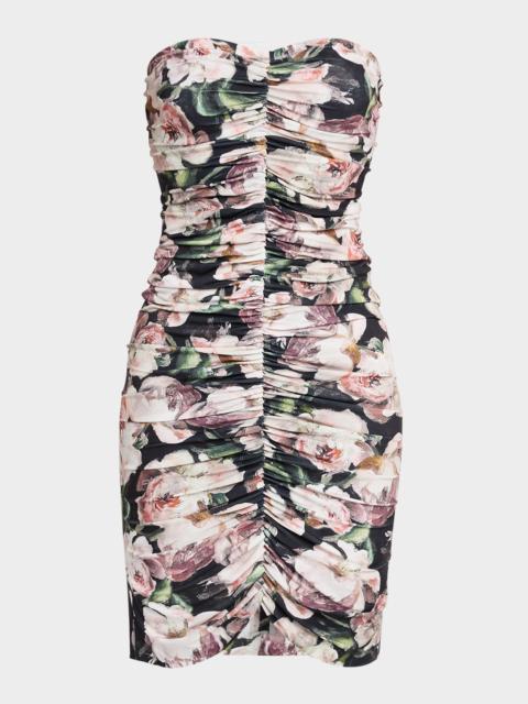 NORMA KAMALI Peony Strapless Shirred Dress