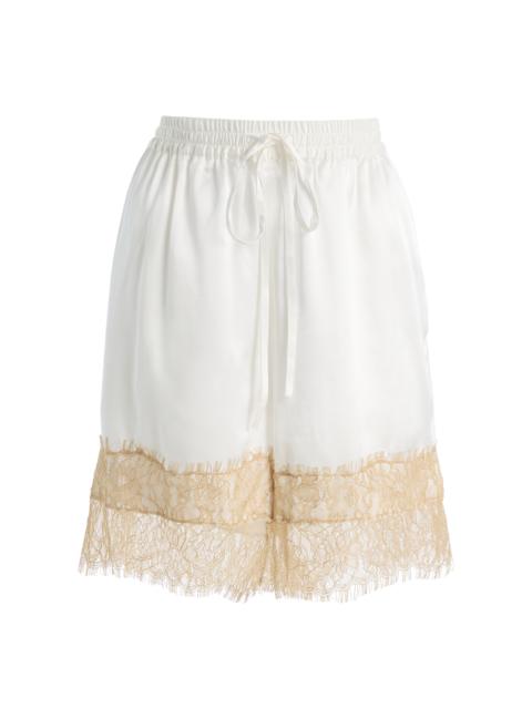 THIRD FORM Exclusive Whisper Lace-Trimmed Silk-Blend Shorts ivory