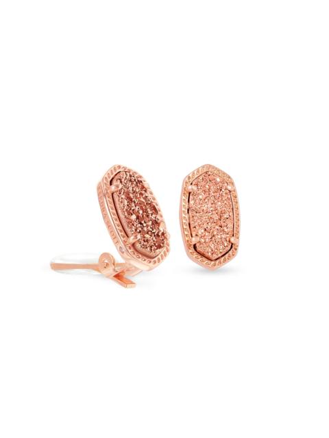 KENDRA SCOTT Ellie Clip-On Rose Gold Stud Earrings in Rose Gold Drusy