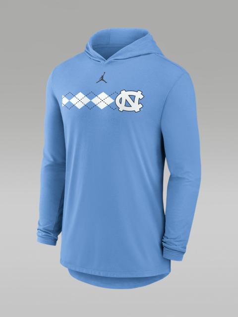 Jordan North Carolina Primetime Pattern Men's Jordan Brand Dri-FIT College Long-Sleeve Hooded T-Shirt
