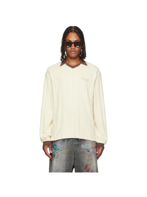 REPRESENT Off-White Retro Football Long Sleeve Polo