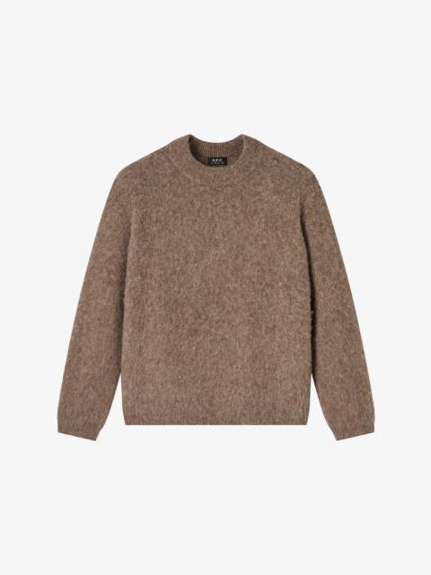 A.P.C. DYLAN SWEATER - LOOSE-FIT TAUPE BROWN SWEATER