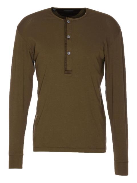 TOM FORD ribbed Henley polo shirt