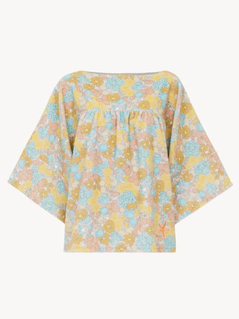 Chloé SHORT-SLEEVE TOP IN COTTON TOWELING
