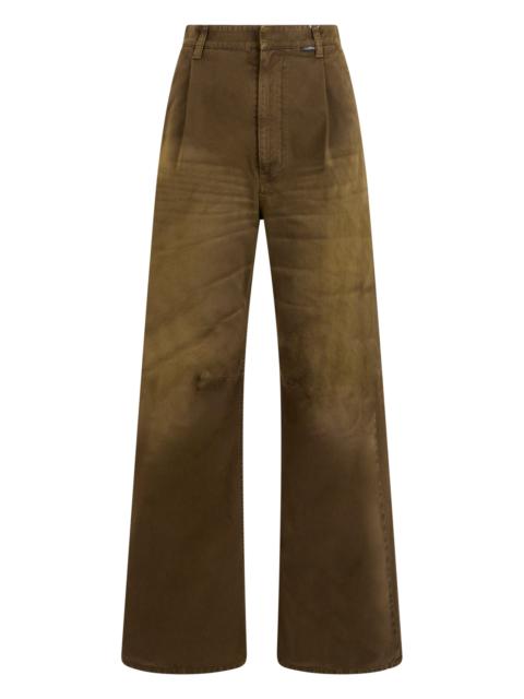 MM6 Maison Margiela Mm6 Maison Margiela High-Waisted Flared Palazzo Pants in Soft Cotton