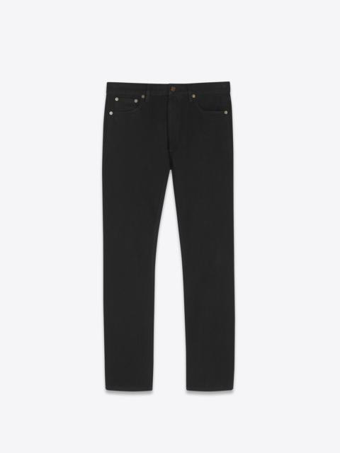 mid-waist jeans in worn black denim