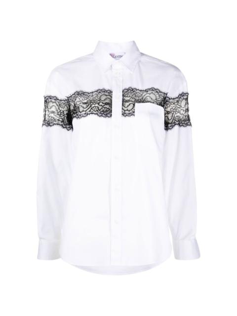 REDValentino lace-panelled long-sleeve shirt