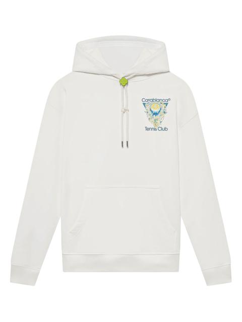 CASABLANCA Tennis Club Icon Pullover Hoodie "White Sandy Pink Red" M SP26 JTP 292 01