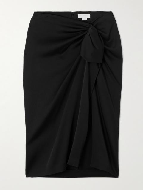 Stella McCartney Wrap-effect Draped Satin Midi Skirt