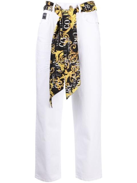 VERSACE JEANS COUTURE scarf-detail straight-leg jeans