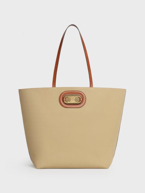 CELINE CABAS MAILLON TRIOMPHE  IN  TEXTILE AND CALFSKIN