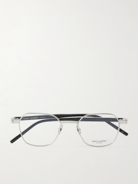 SAINT LAURENT Round-Frame Silver-Tone Optical Glasses Silver