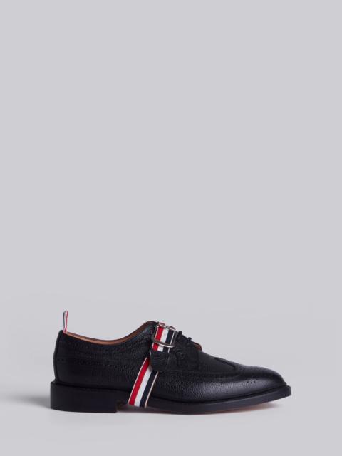 Thom Browne Classic Long Wingtip Brogue With Grosgrain Strap