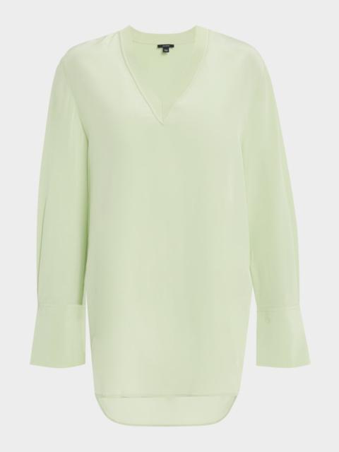 JOSEPH Miller V-Neck Crepe De Soie Blouse