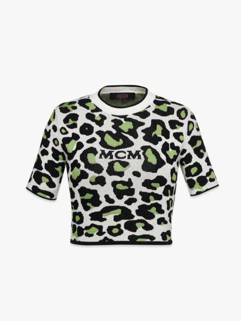 MCM Leopard Cropped Jacquard Top