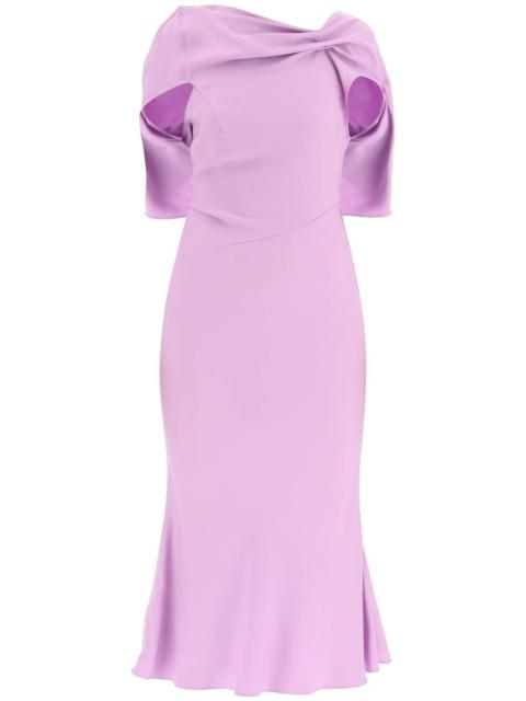 ROLAND MOURET MIDI CADY DRESS