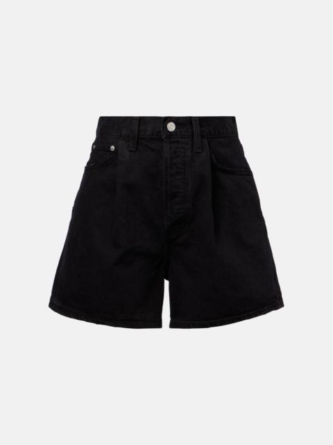 AGOLDE Rhoda pleated high-rise denim shorts